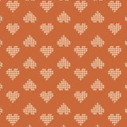Houndstooth Love Hearts in Rust