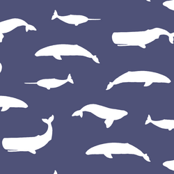 Whale Silhouette in Indigo