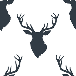 Deer Silhouette in Inkwell on White