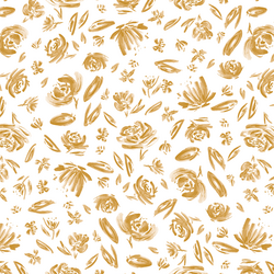 Spring Flowers in Gold on White
