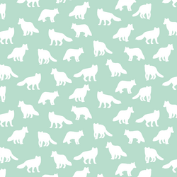 Little Fox Silhouette in Mint