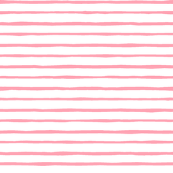 Artisan Stripe in Rose Pink on White