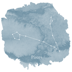 Pisces Sign Panel in Marine