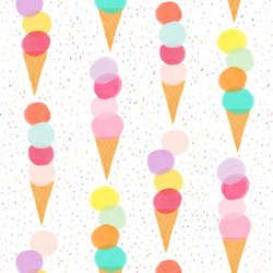 Sprinkle Cones in Rainbow