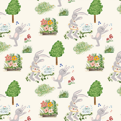Dancing Bunnies in Ivory
