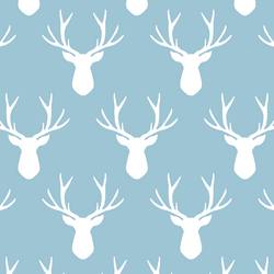 Stag Silhouette in Bluebell