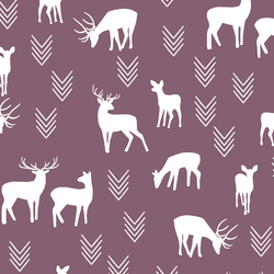 Deer Silhouette in Mulberry