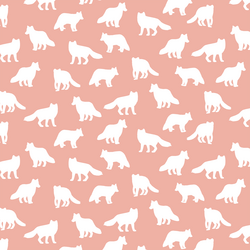 Little Fox Silhouette in Peony