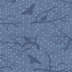 Ravens at Twilight in Azurite