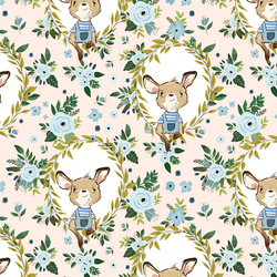 Large Floral Baby Boy Kangaroo in Pink