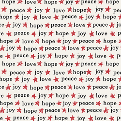 Peace Love Hope and Joy in Poinsettia on Bone