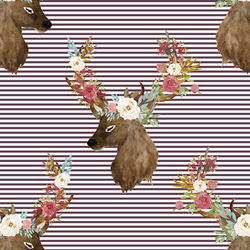 Autumn Deer in Eggplant Stripes