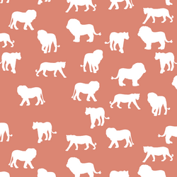Lion Silhouette in Desert Rose
