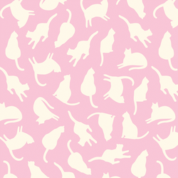 Silhouette Cats in Rose Pink
