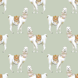 Llamas in Succulent Green
