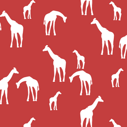 Giraffe Silhouette in Geranium