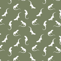 Iguana Silhouette in Olive