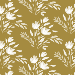 Large Etched Floral in Dark Citron