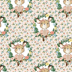 Large Dainty Floral Baby Girl Kangaroo in Pink