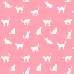 Cat Silhouette in Rose Pink