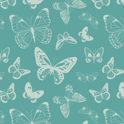 Boho Butterflies in Ocean Teal