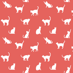 Cat Silhouette in Salmon