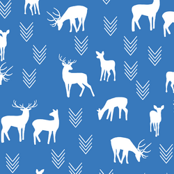 Deer Silhouette in Cerulean