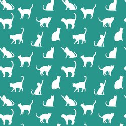 Cat Silhouette in Jade