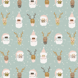 Small Deer Santa in Multi