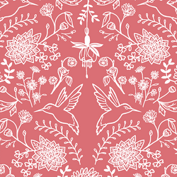 Hummingbird Damask in Dahlia