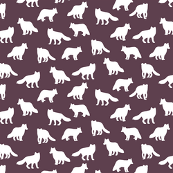 Little Fox Silhouette in Raisin
