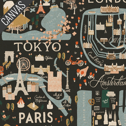 City Guide Canvas in Black Unbleached