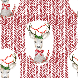 Fancy Holiday Deer in Berry Red