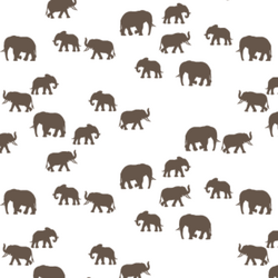 Elephant Silhouette in Timber on White
