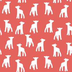 Lamb Silhouette in Salmon
