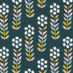 Dandelions in Midnight Teal