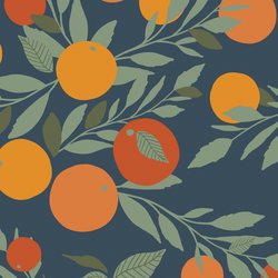 Tangerines in Navy