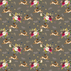Small Autumn Bunnies in Dark Taupe