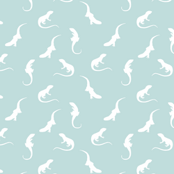Iguana Silhouette in Glacier Blue