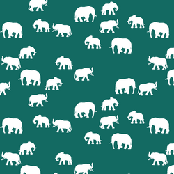 Elephant Silhouette in Emerald