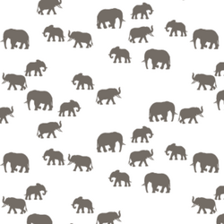 Elephant Silhouette in Stone on White