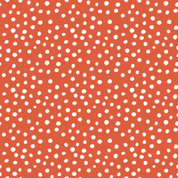 Little Modern Polka Dot in White on Heart Red