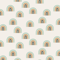Small Retro Rainbows in Green and Mustard