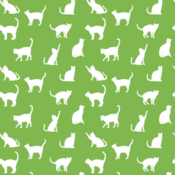 Cat Silhouette in Greenery
