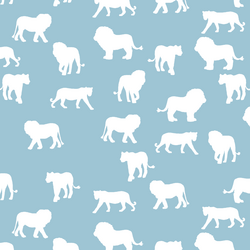 Lion Silhouette in Bluebell