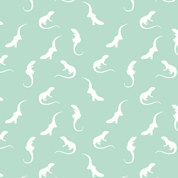 Iguana Silhouette in Mint