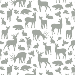 Forest Friends in Sage on White