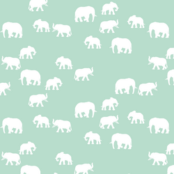 Elephant Silhouette in Mint