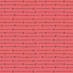 Vintage Heart Stripe in Rouge