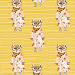 Miss Kitty in Yellow Polka Dots